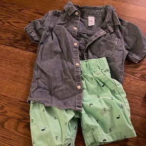 Carters 3T whale and anchor short set